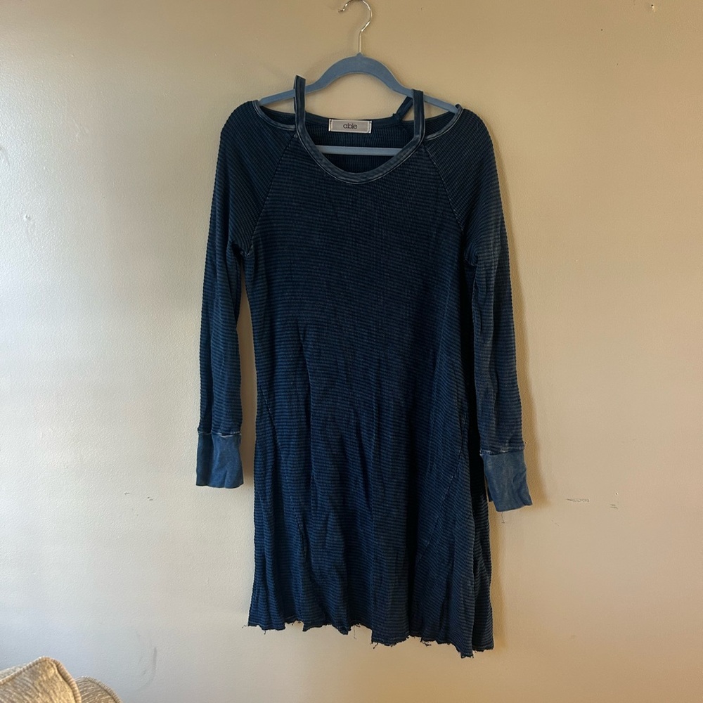 Able Navy Long Sleeve Dress